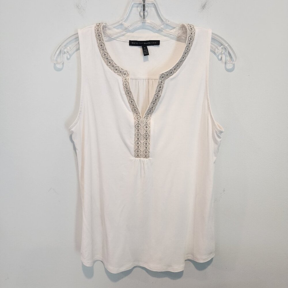 WHBM Embroidered Sleeveless Top, Size S, EUC